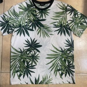 Tropical Leaf Print T-Shirt